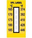 VPL VPLE6 термоиндикаторная наклейка Thermolabel Five Step (165, 170, 175, 180, 185 C) (уп/10шт)