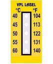 VPL VPLE1 термоиндикаторная наклейка Thermolabel Five Step (40, 45, 50, 55, 60 C) (уп/10шт)