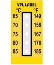 VPL VPLE2 термоиндикаторная наклейка Thermolabel Five Step (65, 70, 75, 80, 85 C) (уп/10шт)