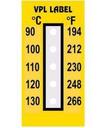 VPL VPLE9 термоиндикаторная наклейка Thermolabel Five Step (90, 100, 110, 120, 130 C) (уп/10шт)