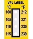 VPL VPLD4 термоиндикаторная наклейка Thermolabel Four Step (100, 105, 110, 115 C) (уп/10шт)