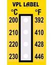 VPL VPLD14 термоиндикаторная наклейка Thermolabel Four Step (200, 210, 220, 230 C) (уп/10шт)
