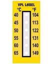 VPL VPLF1 термоиндикаторная наклейка Thermolabel Six Step (40, 45, 50, 55, 60, 65 C) (уп/10шт)