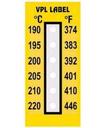 VPL VPLF6 термоиндикаторная наклейка Thermolabel Six Step (190, 195, 200, 205, 210, 220 C) (уп/10шт)