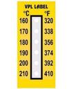 VPL VPLF9 термоиндикаторная наклейка Thermolabel Six Step (160, 170, 180, 190, 200, 210 C) (уп/10шт)