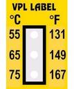 VPL VPLC2 термоиндикаторная наклейка Thermolabel Three Step (55, 65, 75 C) (уп/10шт)