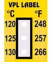 VPL VPLC5 термоиндикаторная наклейка Thermolabel Three Step (120, 125, 130 C) (уп/10шт)