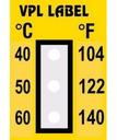 VPL VPLC12 термоиндикаторная наклейка Thermolabel Three Step (40, 50, 60 C) (уп/10шт)