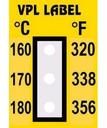 VPL VPLC16 термоиндикаторная наклейка Thermolabel Three Step (160, 170, 180 C) (уп/10шт)