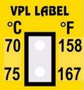 VPL VPLB4 термоиндикаторная наклейка Thermolabel Two Step (70, 75 C)